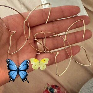 Gold Tone Butterfly Dainty Earrings